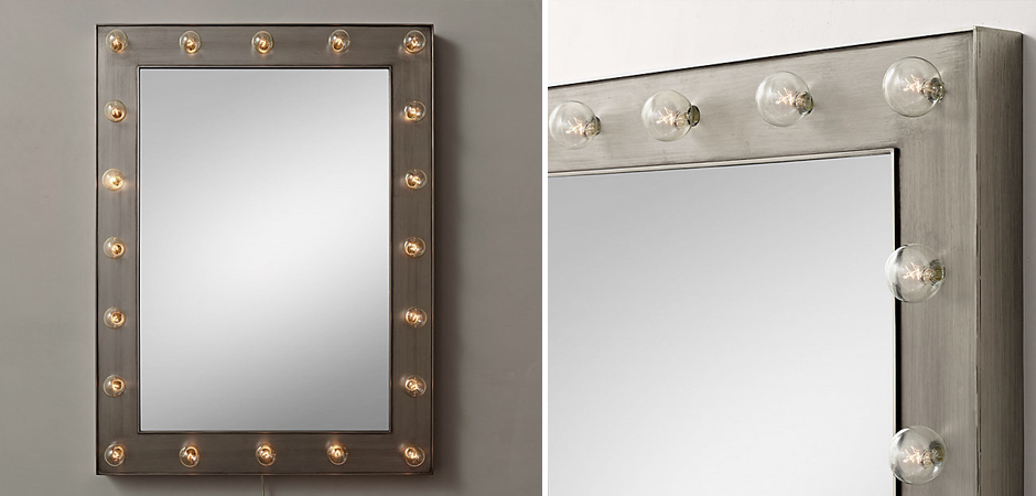 Зеркало с подсветкой Restoration Hardware ILLUMINATED Mirror Pewter Зеркало с подсветкой Restoration Hardware ILLUMINATED Mirror Pewter - Loft-Concept в Омске