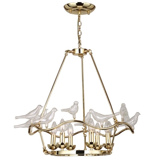 Люстра Dove Chandelier Glass Bird  6 Золотой в Омске | Loft Concept 