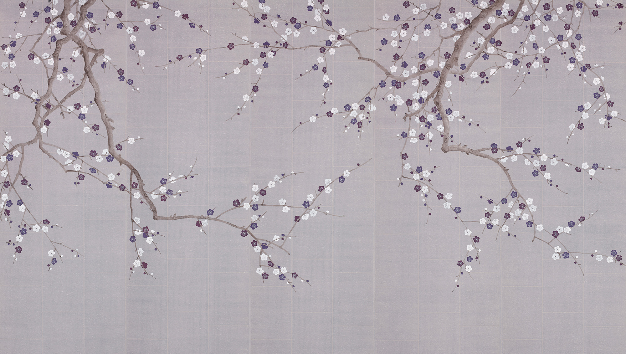 Обои ручная роспись Plum Blossom Lavender on Rich Mauve India tea paper Обои ручная роспись Plum Blossom Lavender on Rich Mauve India tea paper - постер Loft-Concept в Омске