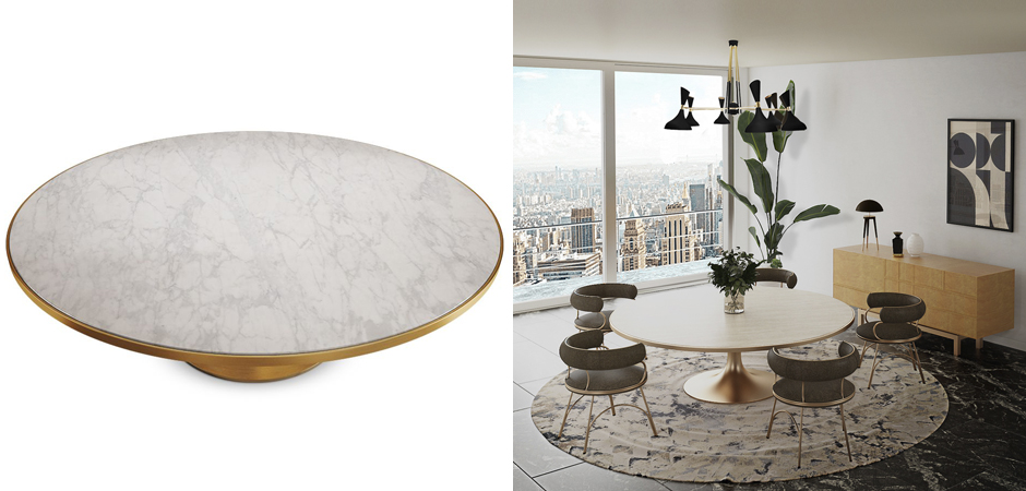 Обеденный стол Marble in Metal Dining Table Обеденный стол Marble in Metal Dining Table - Loft-Concept в Омске