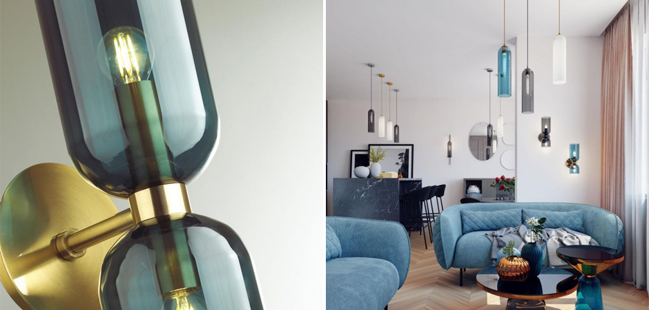 Бра Articolo Double Cup Синее Бра Articolo Double Cup Синее - Loft-Concept в Омске