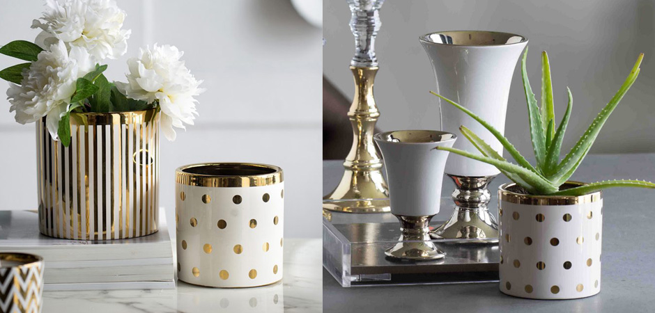 Ваза Gold & White Peas Ваза Gold & White Peas - Loft-Concept в Омске