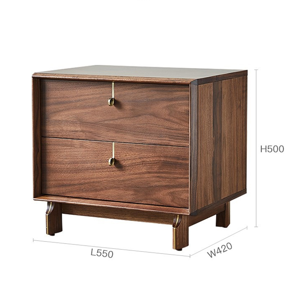 Прикроватный деревянный столик с ящиками Moon Walnut Furniture Прикроватный деревянный столик с ящиками Moon Walnut Furniture в Омске