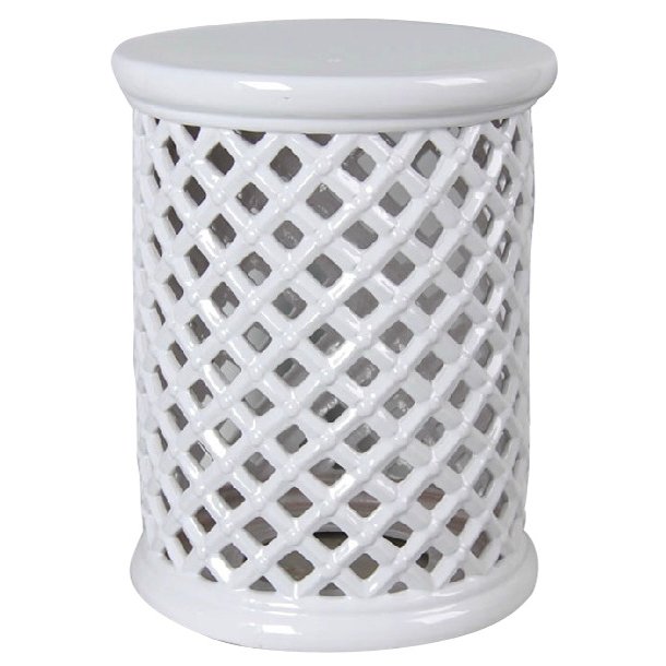 Керамический табурет Romb Garden Stool - White Белый в Омске | Loft Concept 