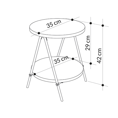 Стол приставной с 2-мя круглыми белыми столешницами ESSEL SIDE TABLE WHITE в Омске