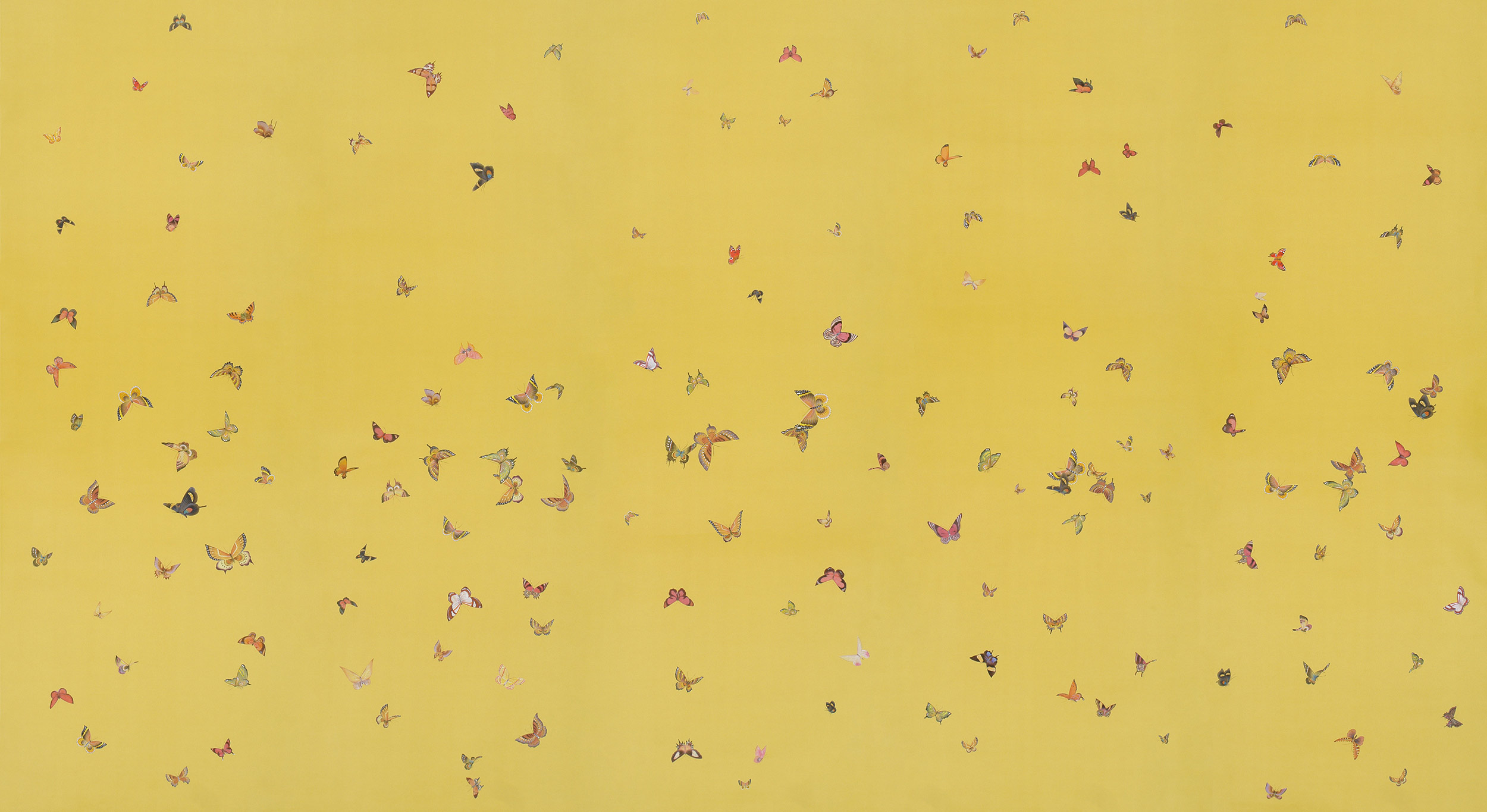 Обои ручная роспись Butterflies Monarch on dyed paper Обои ручная роспись Butterflies Monarch on dyed paper - постер Loft-Concept в Омске