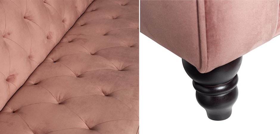 Диван Abbyson Emily Tufted Sofa Pink Диван Abbyson Emily Tufted Sofa Pink - Loft-Concept в Омске