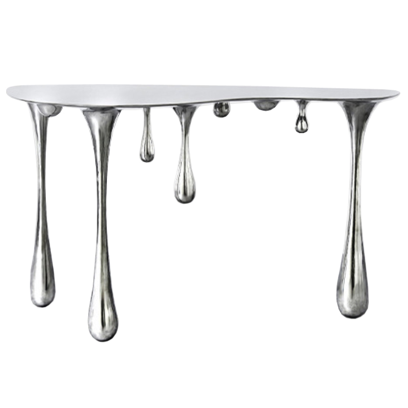 Дизайнерская Консоль Melting Silver Console Zhipeng Tan Серебряный в Омске | Loft Concept 