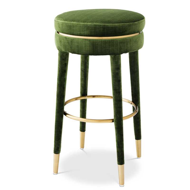 Барный стул Eichholtz Bar Stool Parisian green Зеленый Латунь в Омске | Loft Concept 