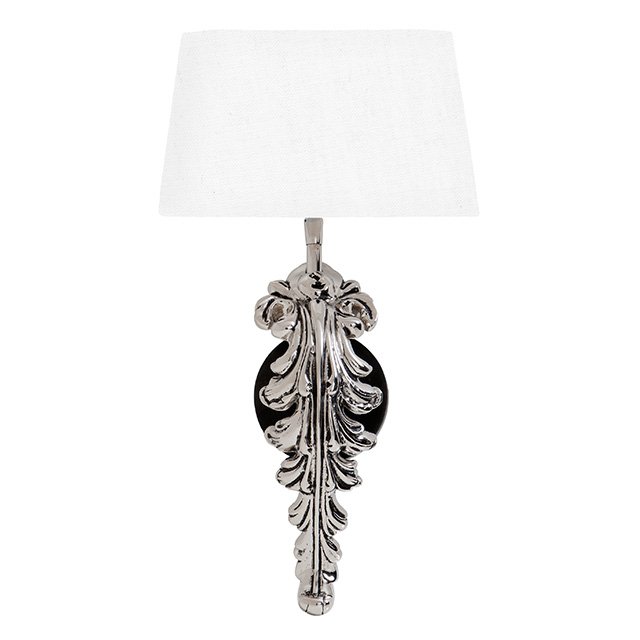 Бра Eichholtz Wall Lamp Beau Site Nickel+White Никель Белый в Омске | Loft Concept 