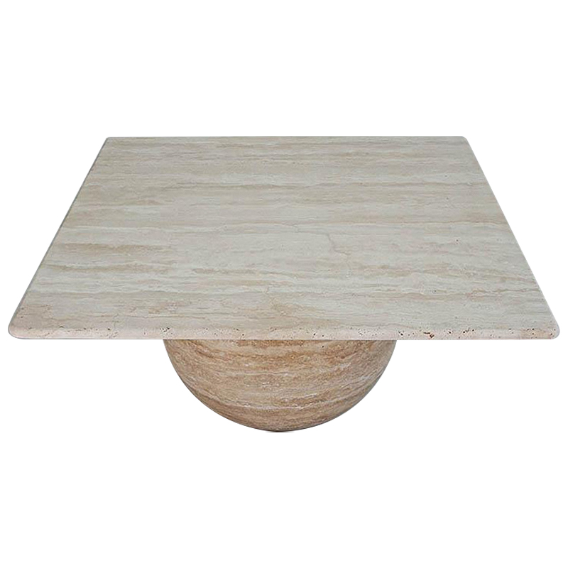 Кофейный стол Edna Travertine Coffee Table Коричневый Бежевый в Омске | Loft Concept 