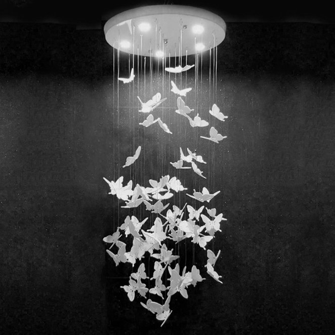 Люстра Night Butterflies Chandelier Белый в Омске | Loft Concept 