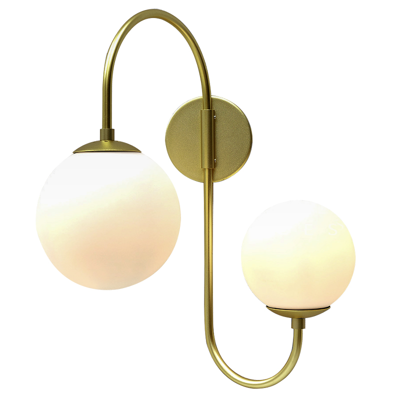 Бра Gooseneck Pelle Gold Wall Lamp Золотой Белый в Омске | Loft Concept 