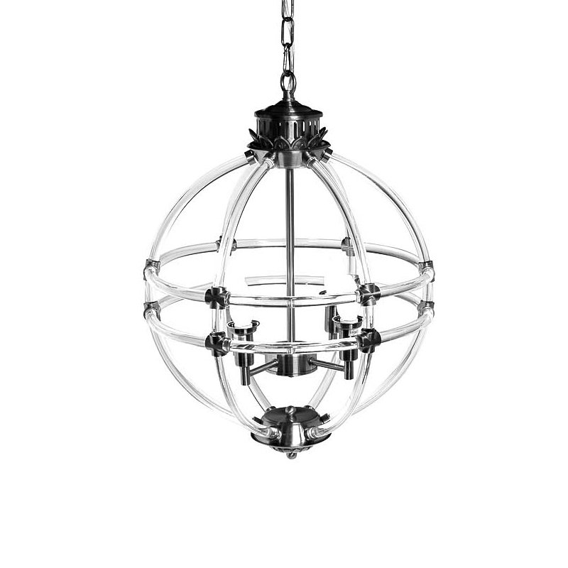 Люстра Eichholtz Chandelier Impero Silver Никель Прозрачный в Омске | Loft Concept 