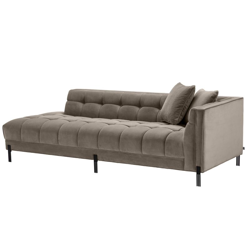 Кушетка Eichholtz Lounge Sofa Sienna Right greige Бежево-серый Темная бронза в Омске | Loft Concept 