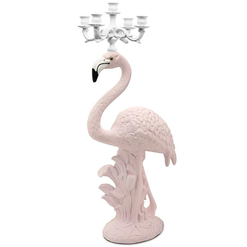 Подсвечник Candleholder Flamingo Bisc. White Pink Белый Розовый в Омске | Loft Concept 