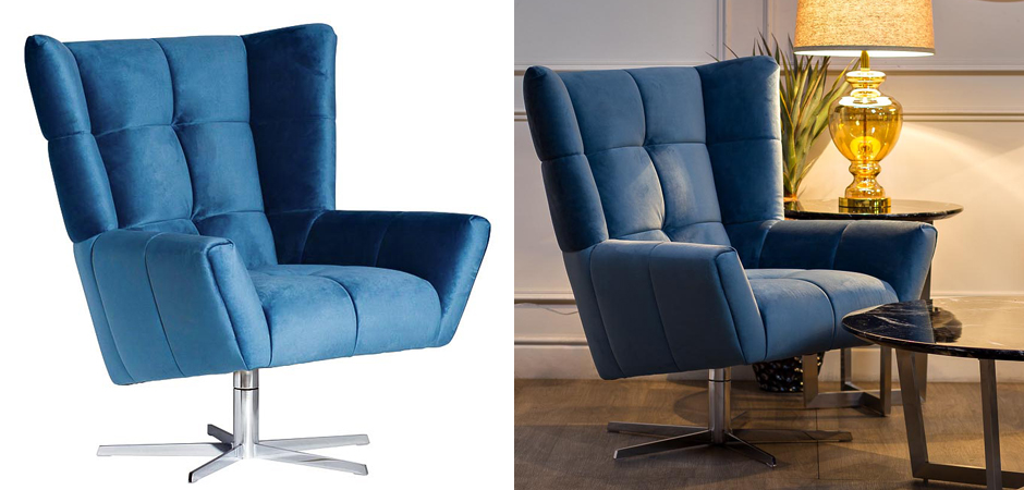 Кресло вращающееся Lord Armchair blue - Loft-Concept в Омске