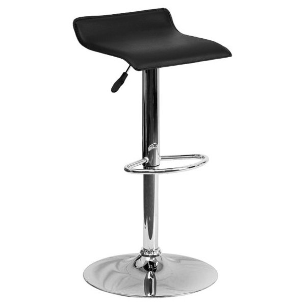 Барный стул Chrome And Black Bar Stool Серебряный в Омске | Loft Concept 