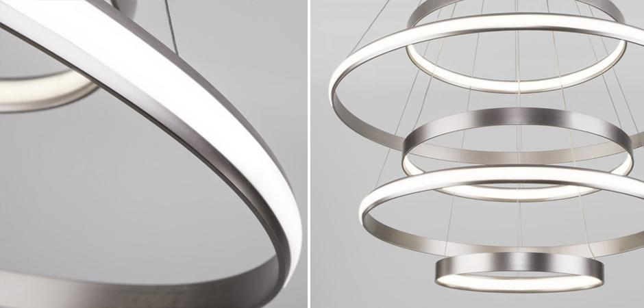 Люстра Light Ring Vertical Silver 5 колец Люстра Light Ring Vertical Silver 5 колец - Loft-Concept в Омске
