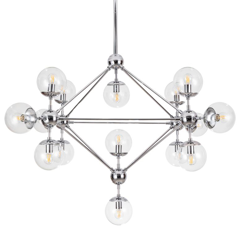 Люстра Modo Chandelier Chrome 15 Хром Прозрачный в Омске | Loft Concept 