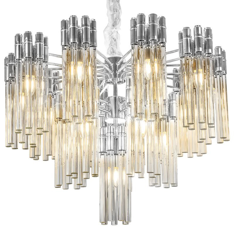 Люстра Contemporary Chandelier Crystal Silver Прозрачное Стекло Серебряный в Омске | Loft Concept 