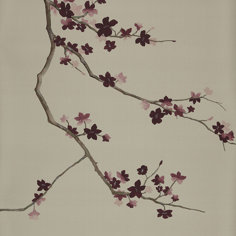 Обои ручная роспись Cherry Tree Special Colourway on Icefield dyed silk Обои ручная роспись Cherry Tree Special Colourway on Icefield dyed silk в Омске | Loft Concept