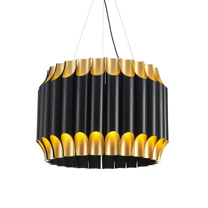 Люстра GALLIANO ROUND SUSPENSION LIGHT by DELIGHTFULL Black Золотой Черный в Омске | Loft Concept 