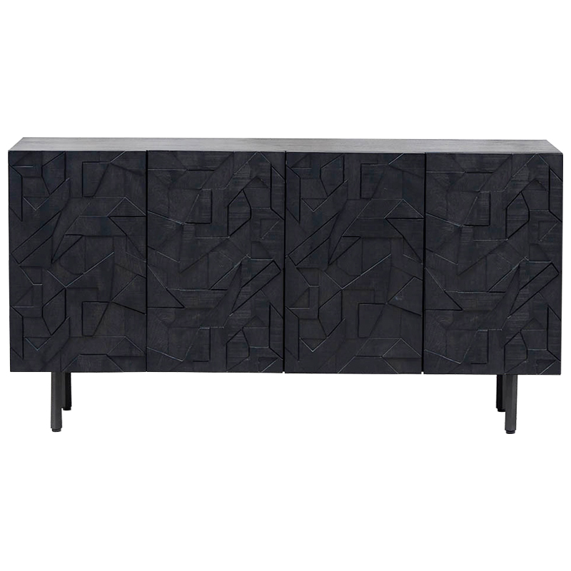 Комод Polygonal Ornament Chest of Drawers L Черный в Омске | Loft Concept 