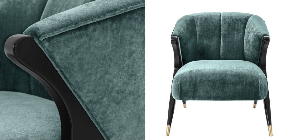 Кресло Eichholtz Chair Pavone Aegean Green Кресло Eichholtz Chair Pavone Aegean Green - Loft-Concept в Омске