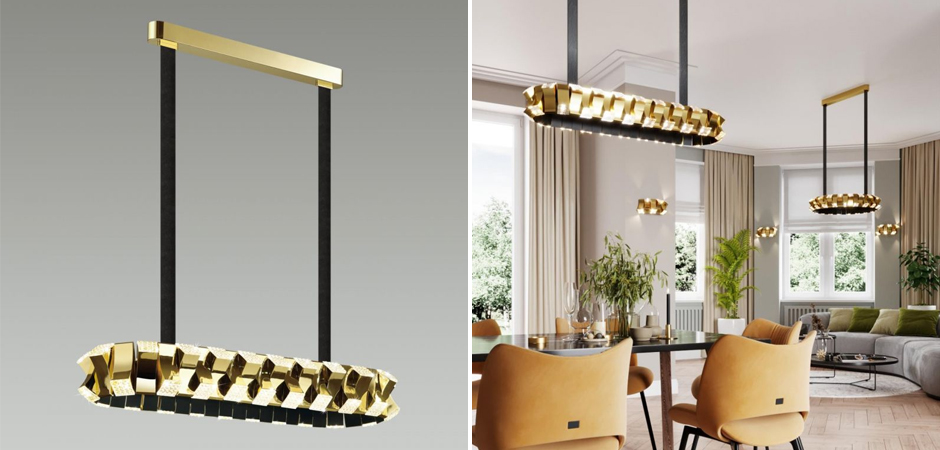 Люстра Rotus Gold Овальная Люстра Rotus Gold Овальная - Loft-Concept в Омске