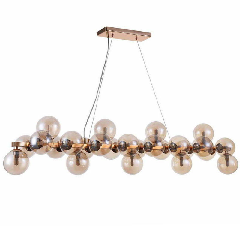 Люстра Berries Chandelier Rectangle Amber 120 Глянцевое золото Янтарь (Amber) в Омске | Loft Concept 