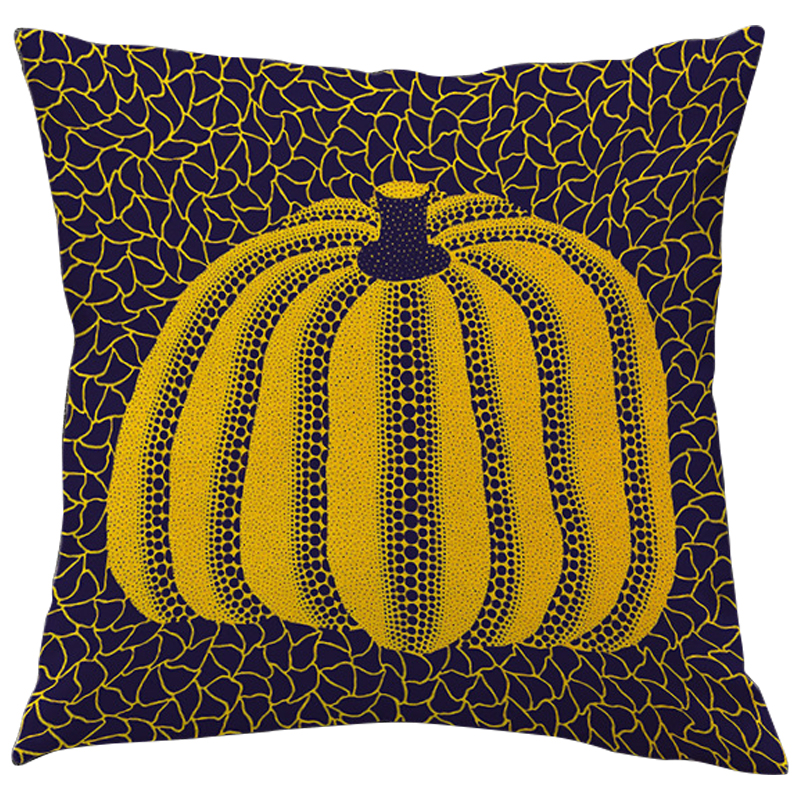 Декоративная подушка Yayoi Kusama Pumpkin Yellow Черный Желтый в Омске | Loft Concept 