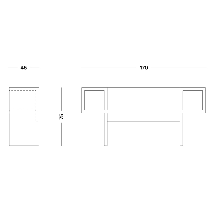 Дизайнерская разноцветная скамья Poltronova Canton Bench в Омске