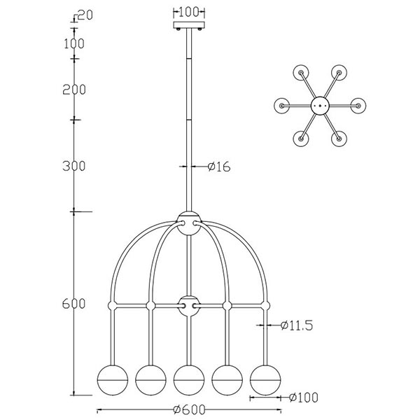 Люстра Heidy Chrome Chandelier 7 в Омске