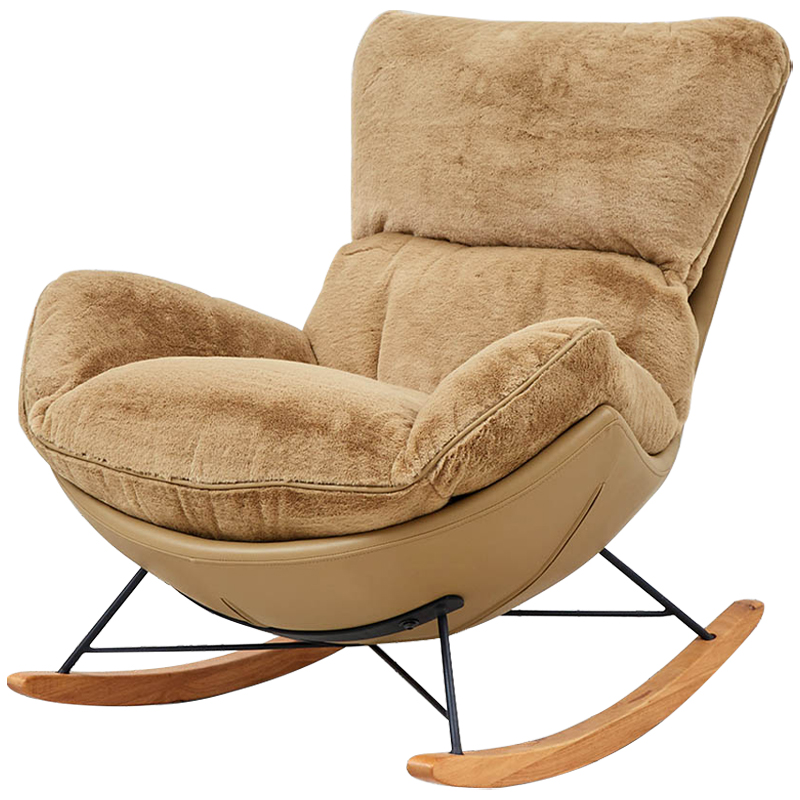 Кресло-качалка Kenneth Rocking Chair Коричневый Бежевый Древесина в Омске | Loft Concept 