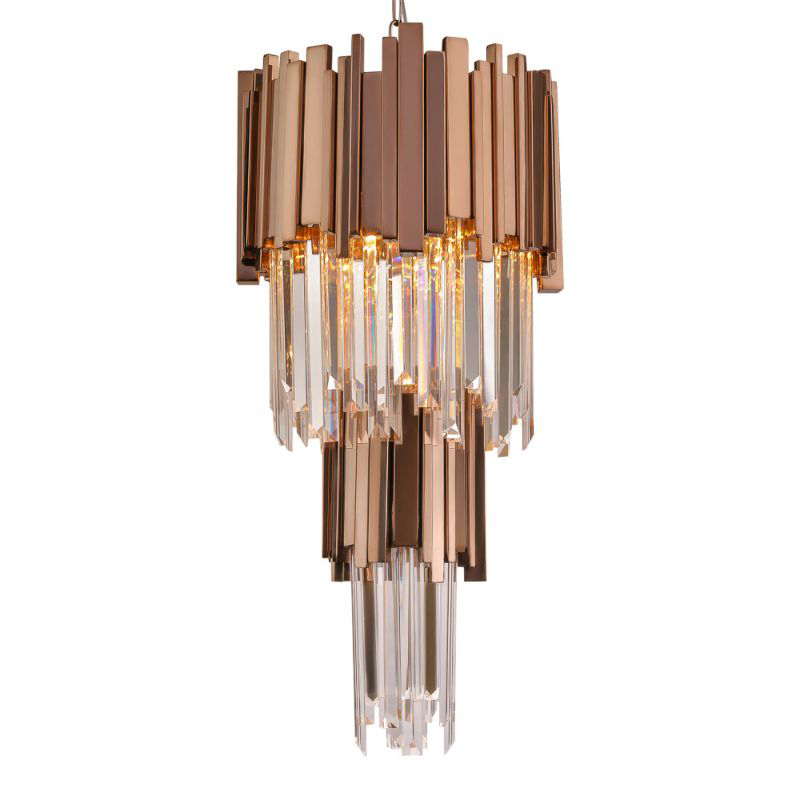 Люстра многоярусная Luxxu Modern Cascade Chandelier Bronze Metal Glass 35 Бронза Прозрачное Стекло в Омске | Loft Concept 