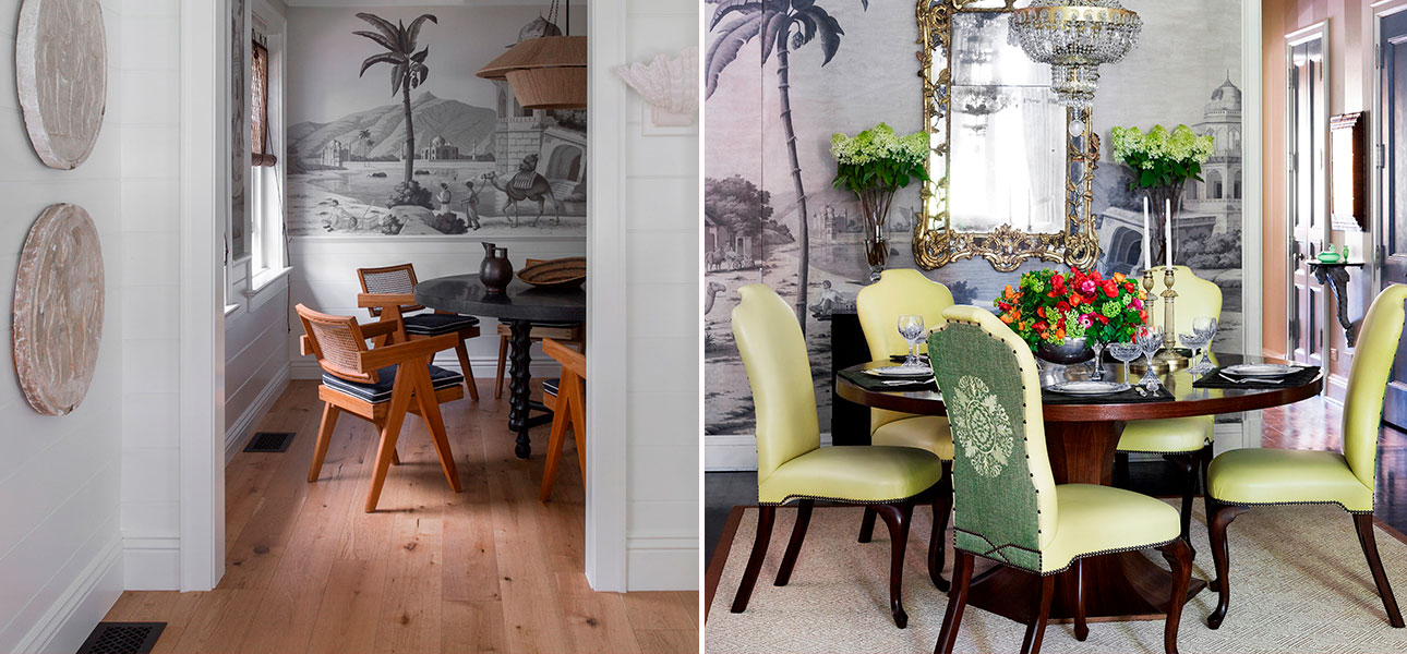 Обои ручная роспись Early Views of India Crystal Grey on scenic paper - фото