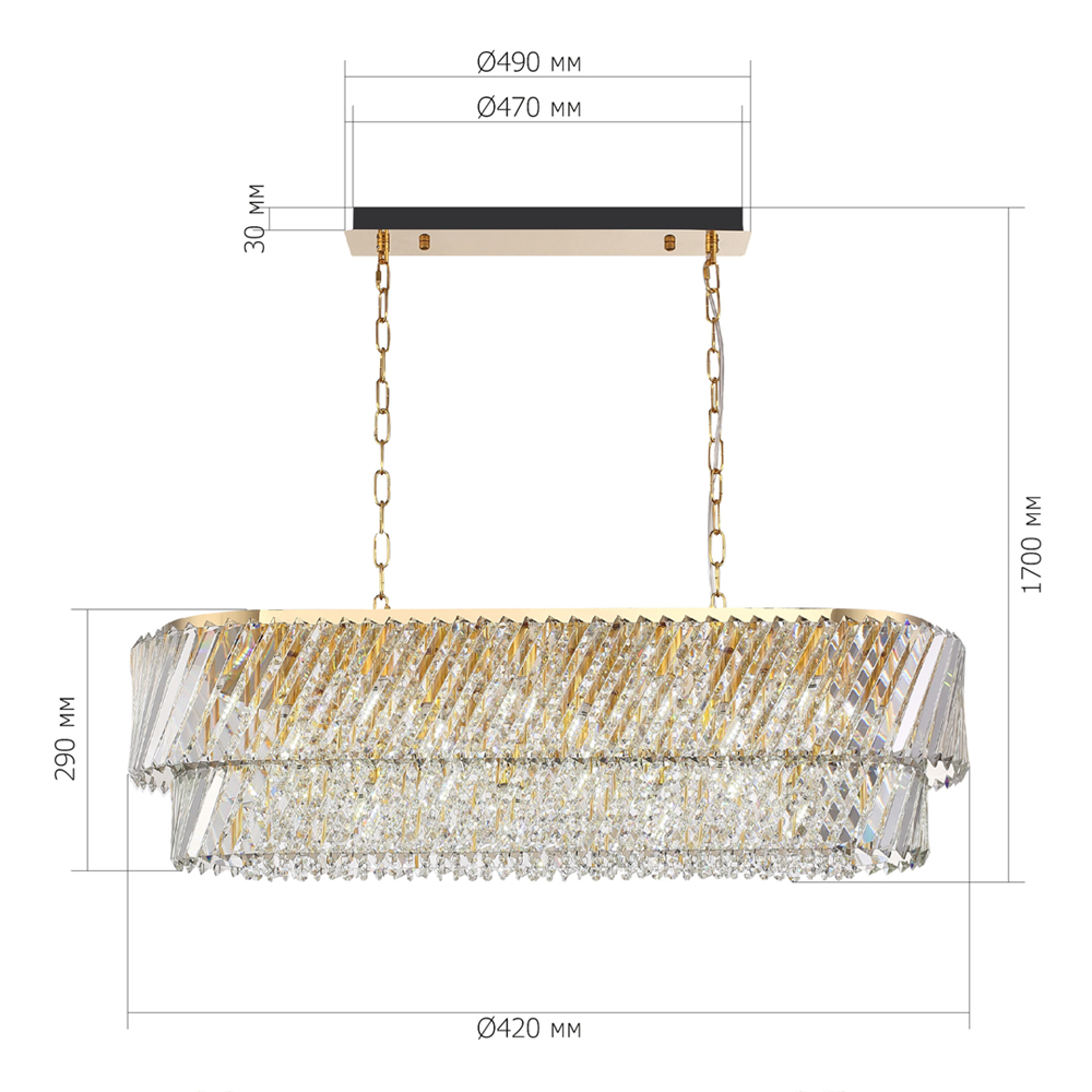 Люстра овальная в классическом обрамлении Light Connoisseurs Beauty в Омске