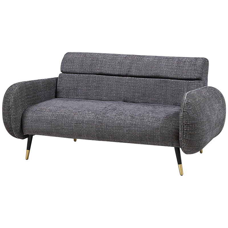 Диван Hebert Sofa Grey M Серый Серый Черный Латунь в Омске | Loft Concept 