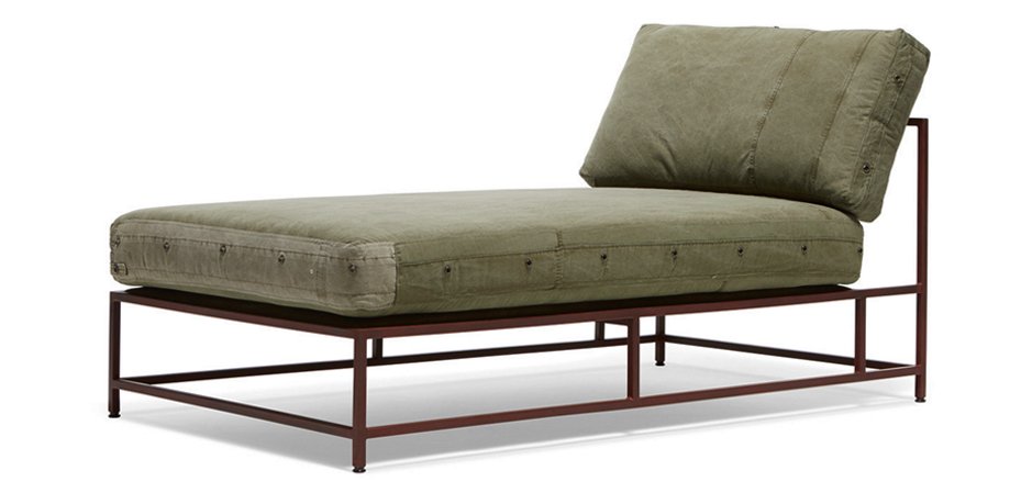 Кушетка Olive Military Fabric Sectional Lounge Кушетка Olive Military Fabric Sectional Lounge - Loft-Concept в Омске