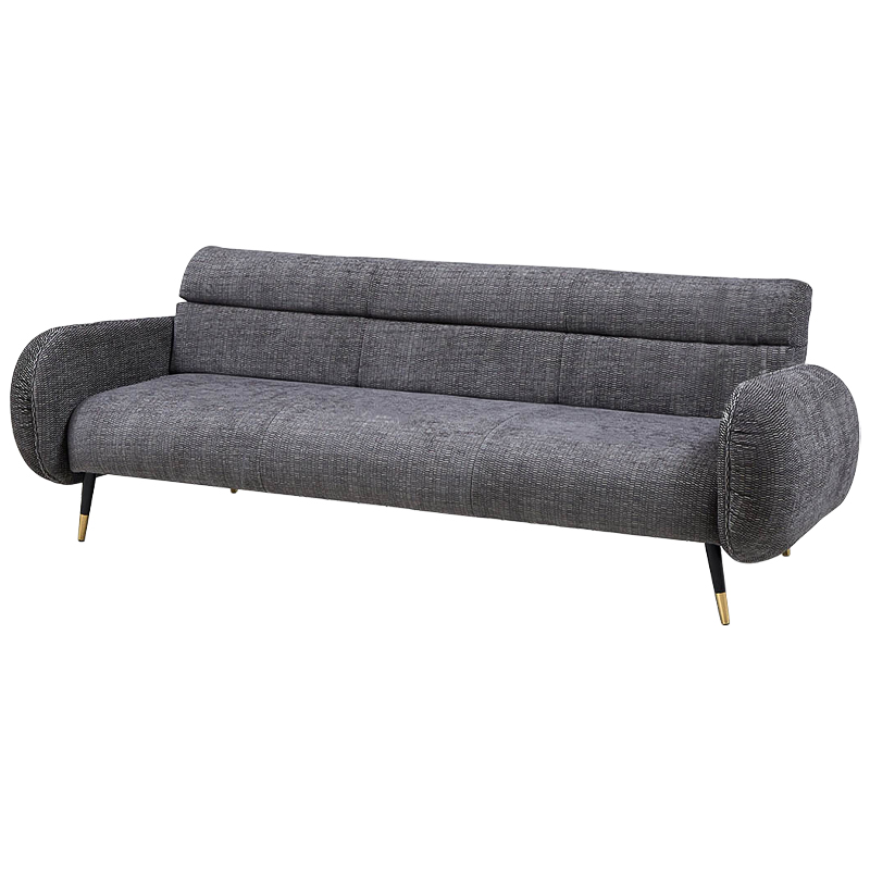 Диван Hebert Sofa Grey L Серый Серый Черный Латунь в Омске | Loft Concept 