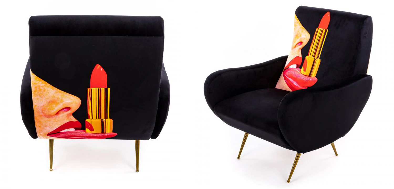 Кресло Seletti Armchair Tongue Black - фото