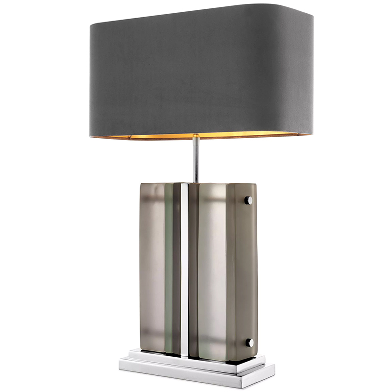 Настольная лампа Eichholtz Table Lamp Solana Nickel Серый Никель Стекло Смок в Омске | Loft Concept 