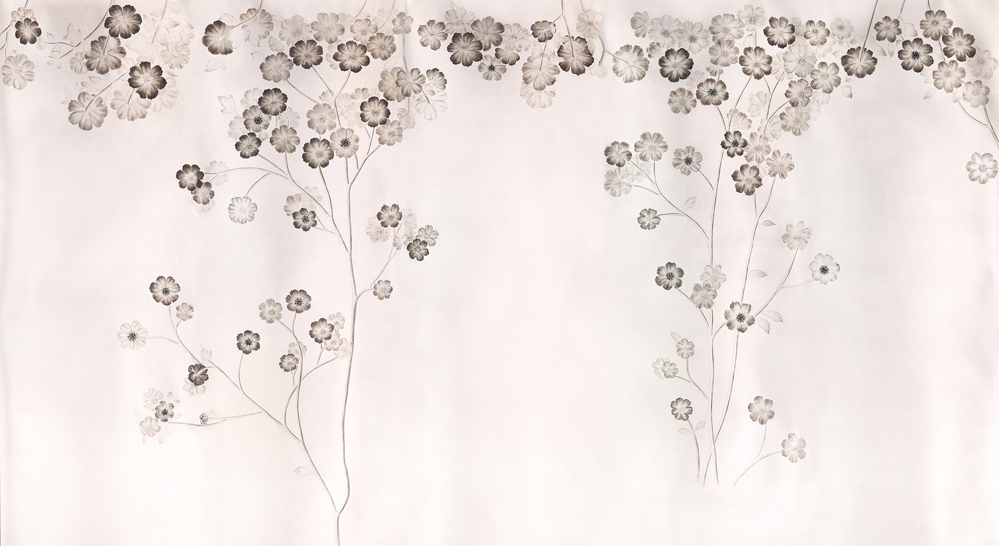 Обои ручная роспись Anemones in Light Special Colourway SC-236 on Tarnished Silver gilded silk Обои ручная роспись Anemones in Light Special Colourway SC-236 on Tarnished Silver gilded silk - постер Loft-Concept в Омске