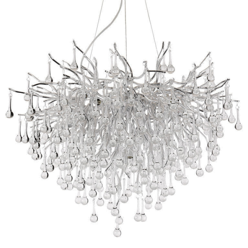 Люстра Droplet Chandelier Silver 80 Серебряный Прозрачное Стекло в Омске | Loft Concept 