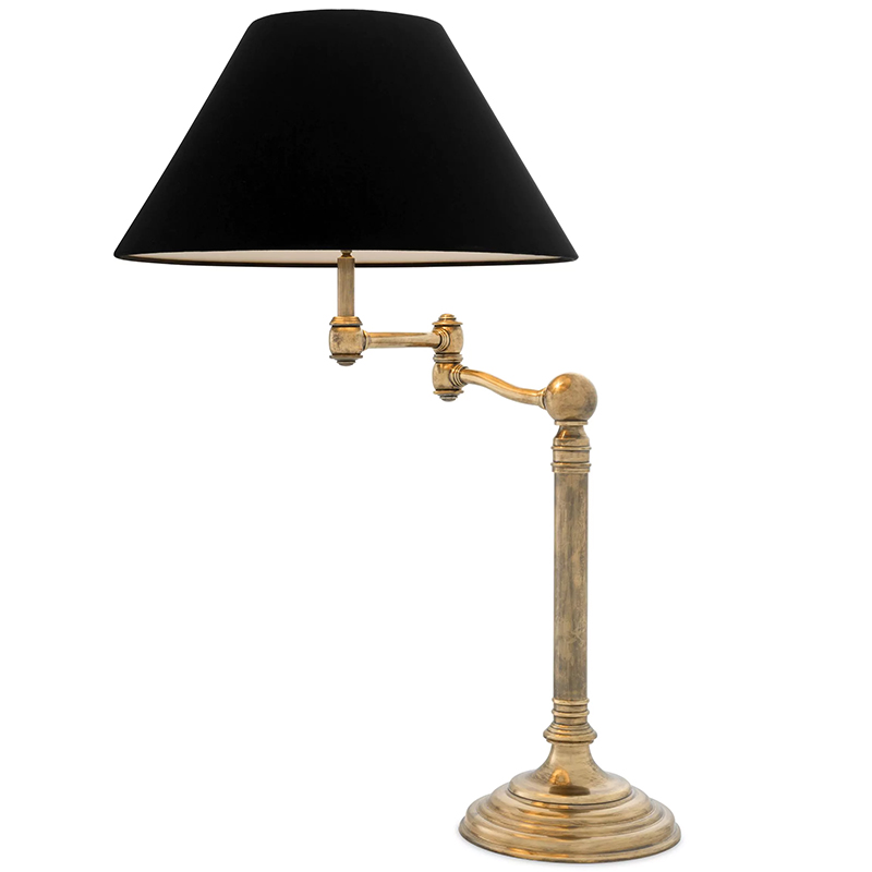 Настольная лампа Eichholtz Table Lamp Regis Латунь Винтажная латунь Черный в Омске | Loft Concept 