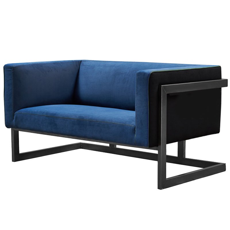 Диван Cube Blue Loveseat Sofa Синий в Омске | Loft Concept 