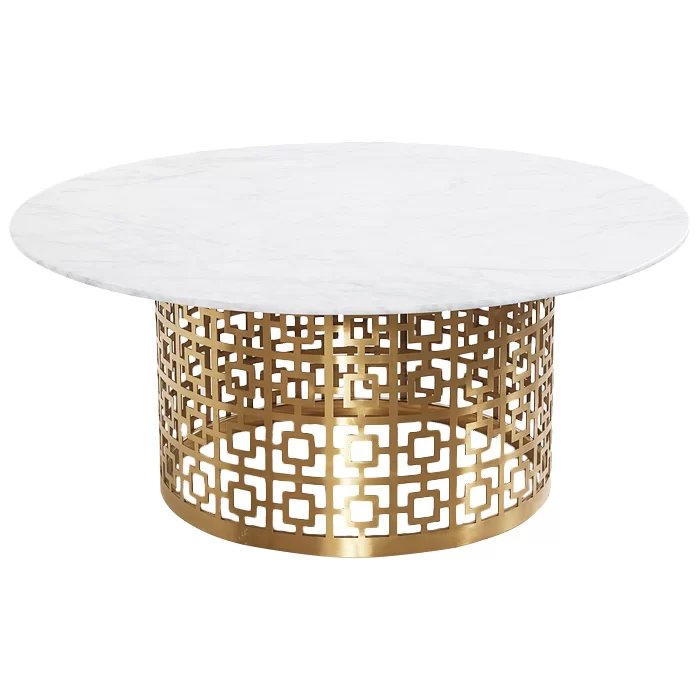 Кофейный стол Artesia Coffee Table White Глянцевое золото Белый в Омске | Loft Concept 