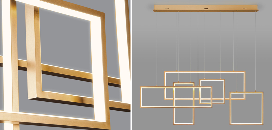 Люстра Rectangle Geometry Chandelier Gold 5 Люстра Rectangle Geometry Chandelier Gold 5 - Loft-Concept в Омске