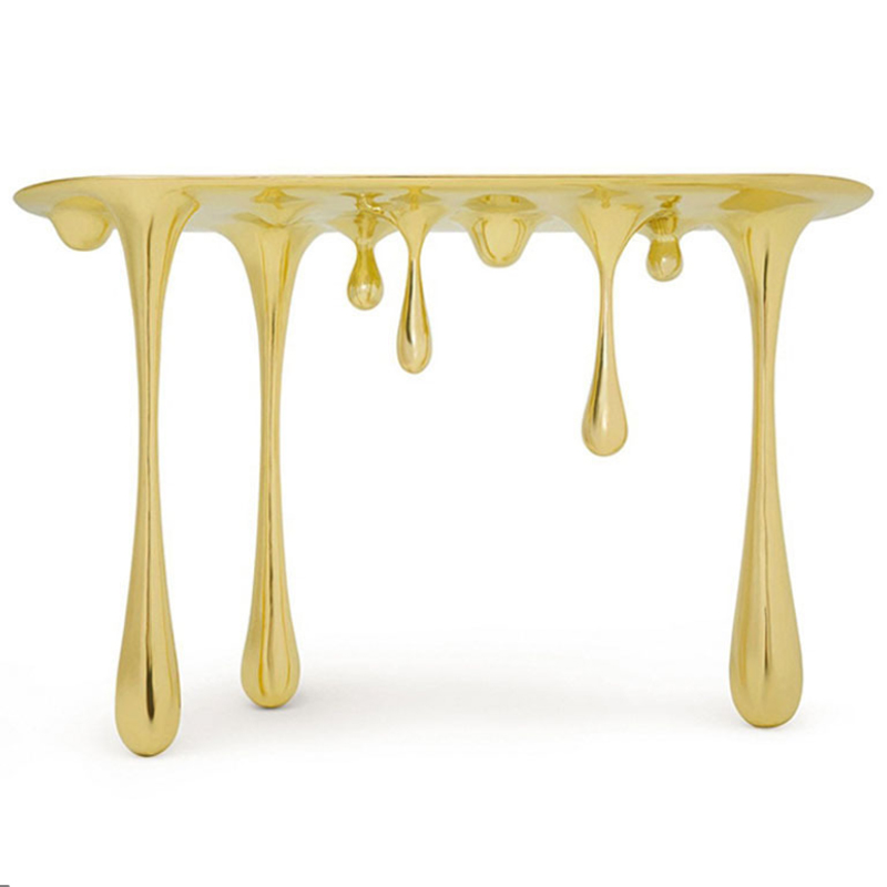 Дизайнерская Консоль Melting Gold Console Zhipeng Tan Золотой в Омске | Loft Concept 